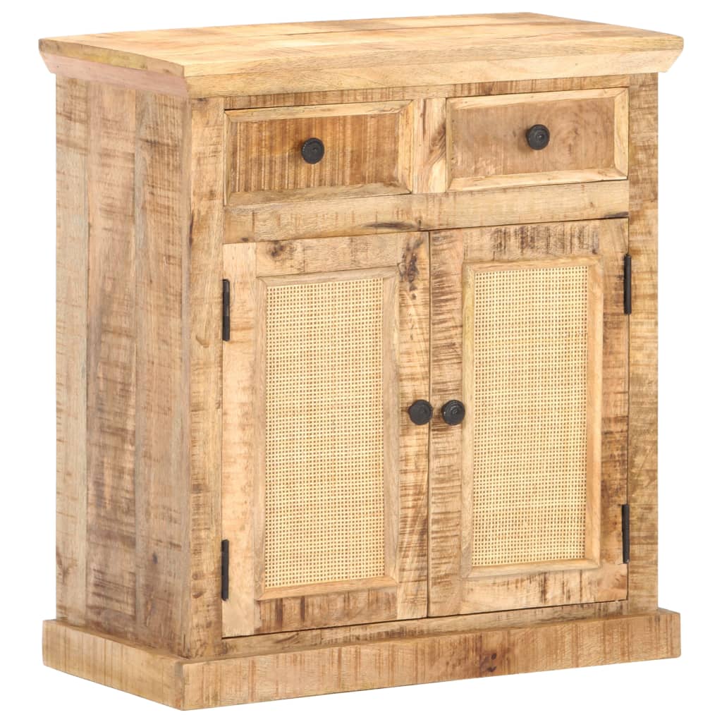Senkki 65x32x70 cm täysi mangopuu ja luonnollinen ruoko - Sisustajankoti.fi