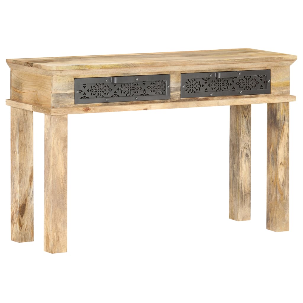 Konsolipöytä laatikoilla 120x35x75 cm täysi mangopuu - Sisustajankoti.fi