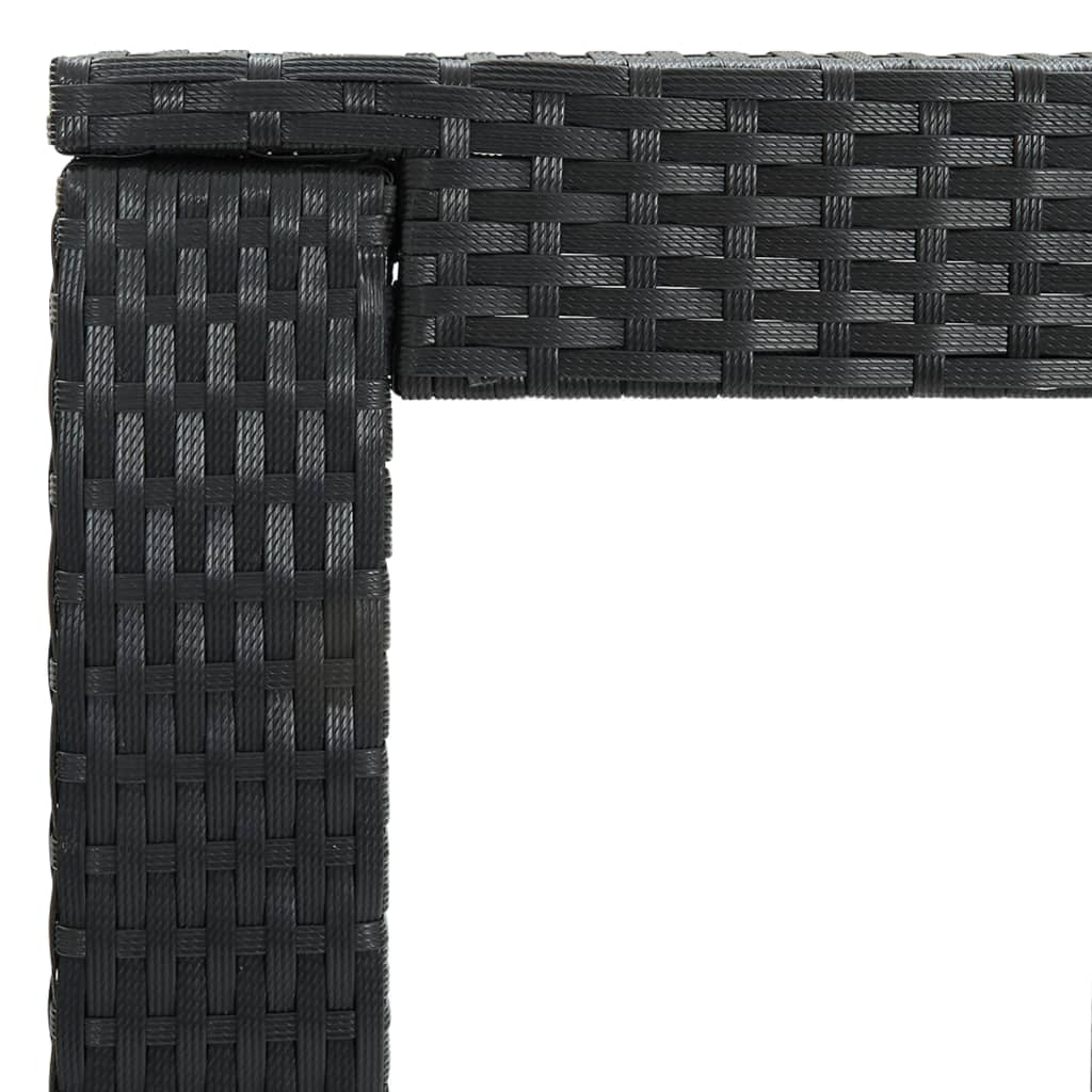 Puutarhan baaripöytä musta 60,5x60,5x110,5 cm polyrottinki - Sisustajankoti.fi