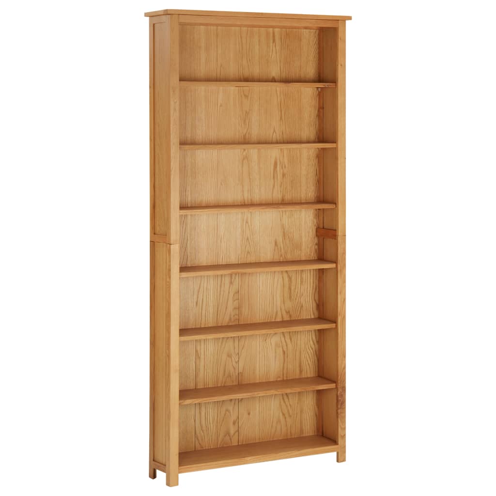 7-kerroksinen kirjahylly 90x22,5x200 cm täysi tammi - Sisustajankoti.fi