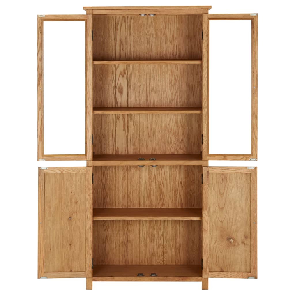 Kirjahylly 4 ovella 80x35x180 cm täysi tammi ja lasi - Sisustajankoti.fi