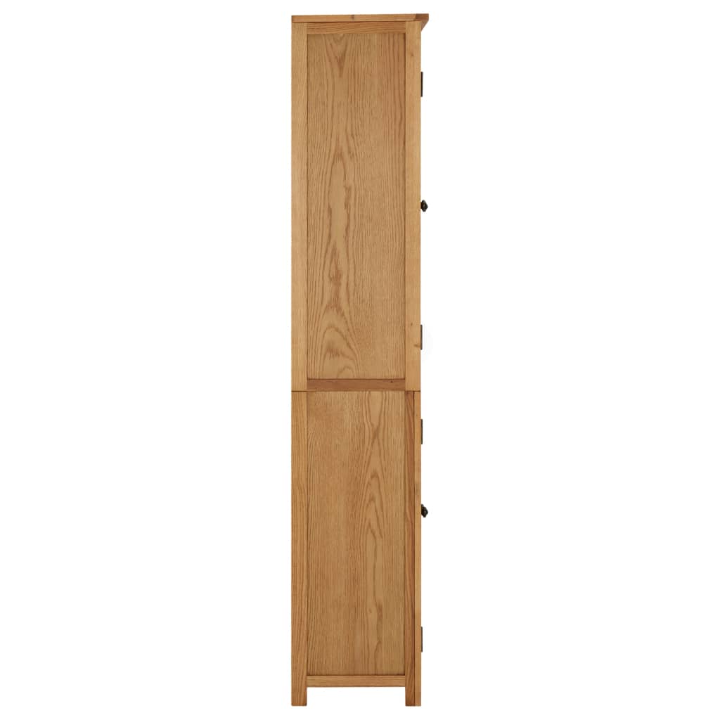 Kirjahylly 4 ovella 80x35x180 cm täysi tammi ja lasi - Sisustajankoti.fi