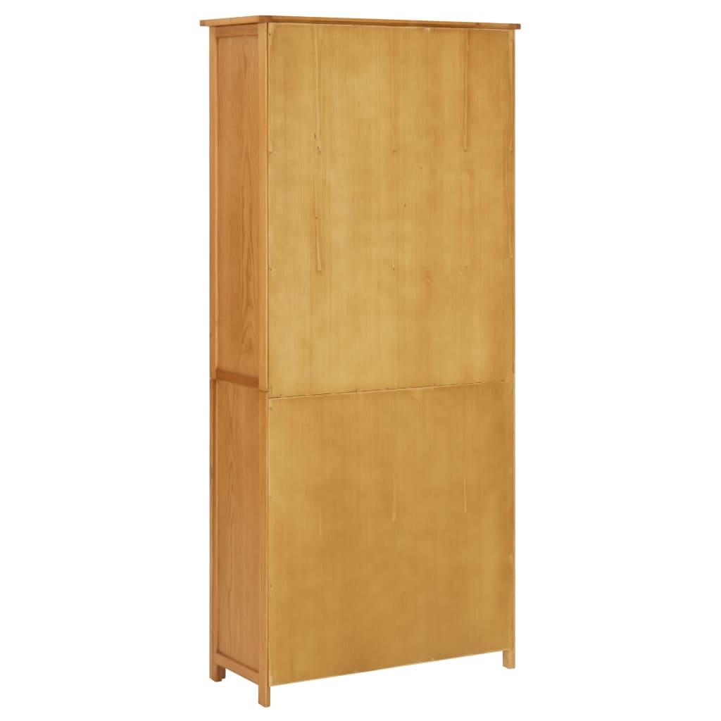 Kirjahylly 4 ovella 80x35x180 cm täysi tammi ja lasi - Sisustajankoti.fi