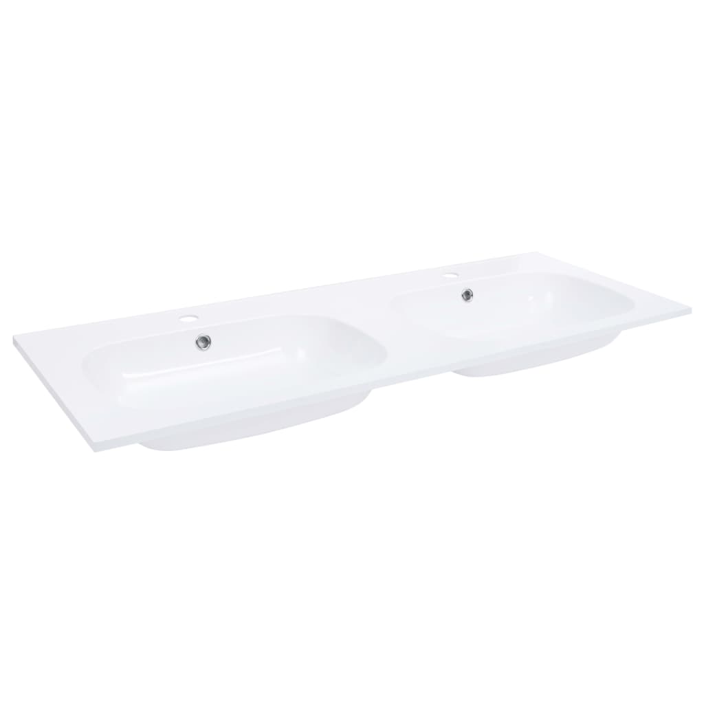 Sisäänrakennettu kaksoispesuallas 1205x460x145 mm SMC valkoinen - Sisustajankoti.fi