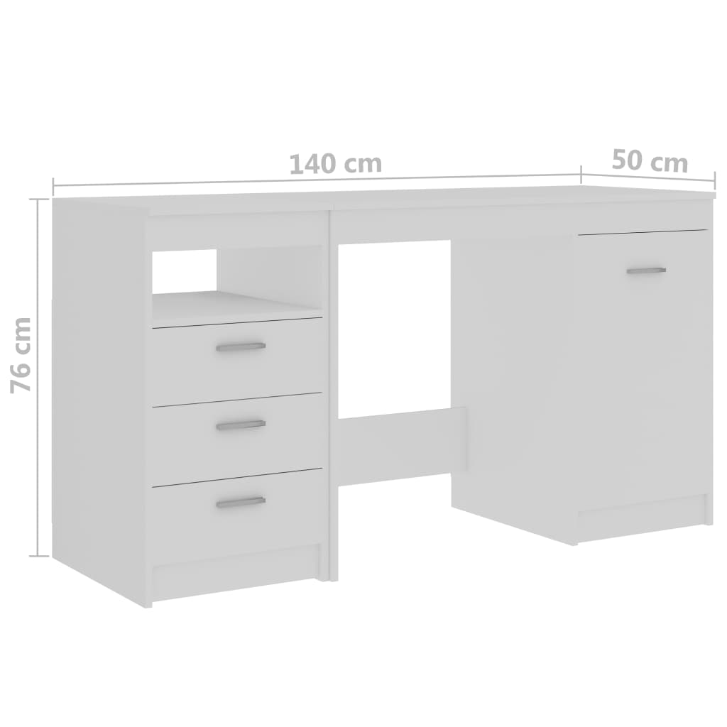 Työpöytä valkoinen 140x50x76 cm - Sisustajankoti.fi