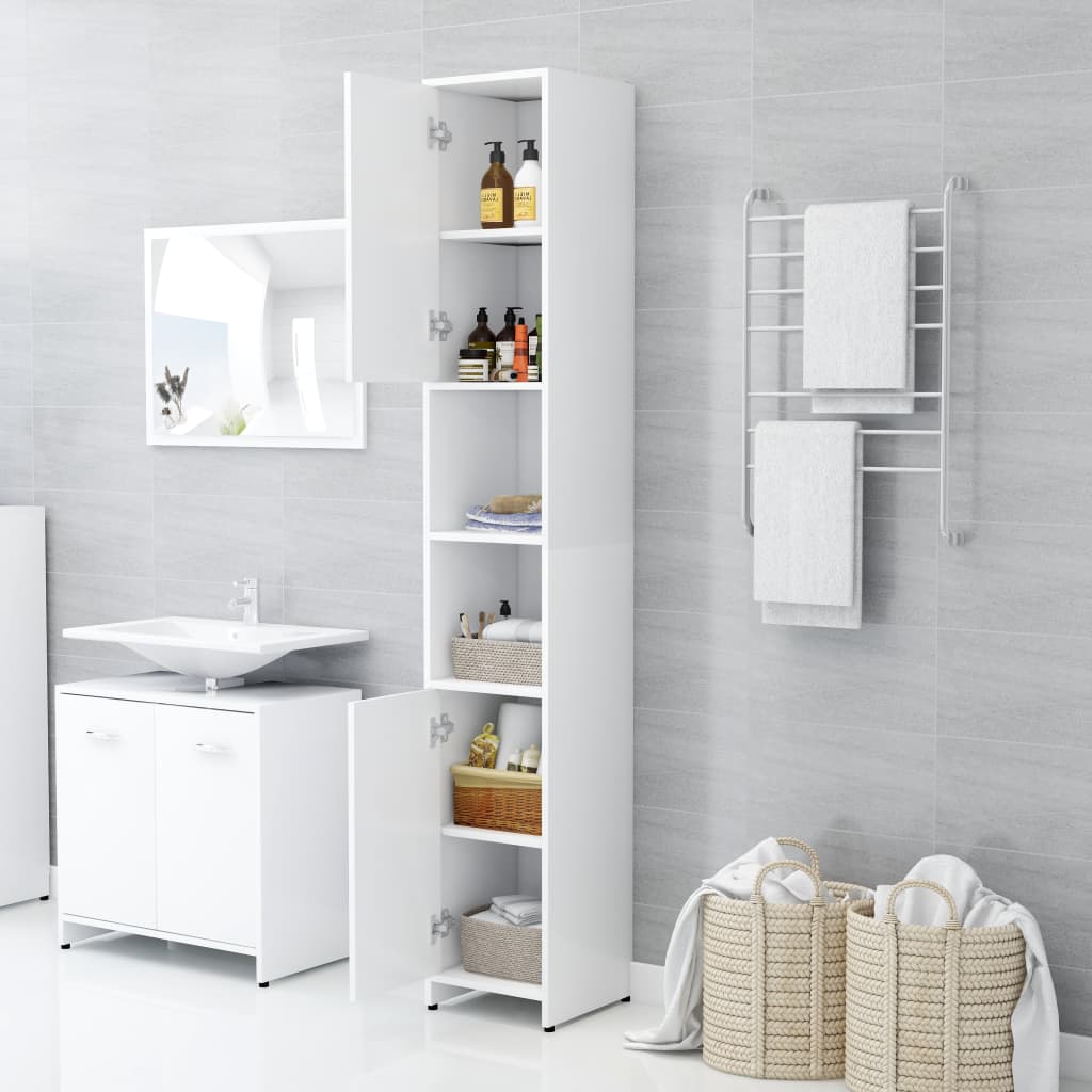 Kylpyhuonekaappi valkoinen 30x30x183,5 cm - Sisustajankoti.fi