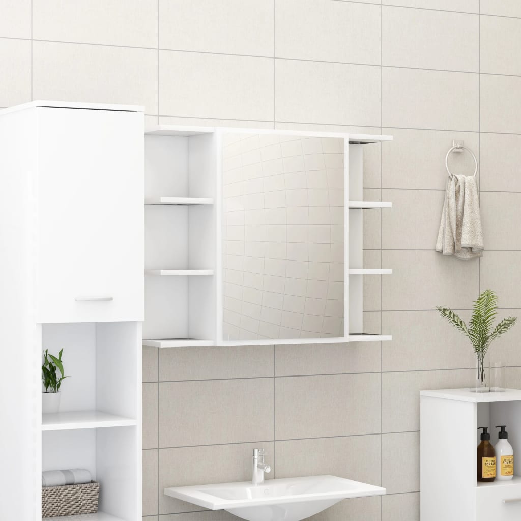 Kylpyhuoneen peilikaappi valkoinen 80x20,5x64 cm - Sisustajankoti.fi