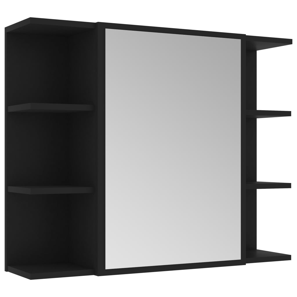 Kylpyhuoneen peilikaappi musta 80x20,5x64 cm - Sisustajankoti.fi