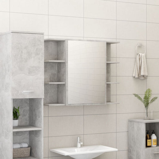 Kylpyhuoneen peilikaappi betoninharmaa 80x20,5x64 cm - Sisustajankoti.fi