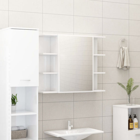 Kylpyhuoneen peilikaappi korkeakiilto valkoinen 80x20,5x64 cm - Sisustajankoti.fi