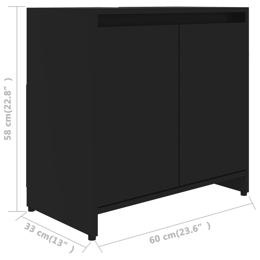 Kylpyhuonekaappi musta 60x33x58 cm - Sisustajankoti.fi