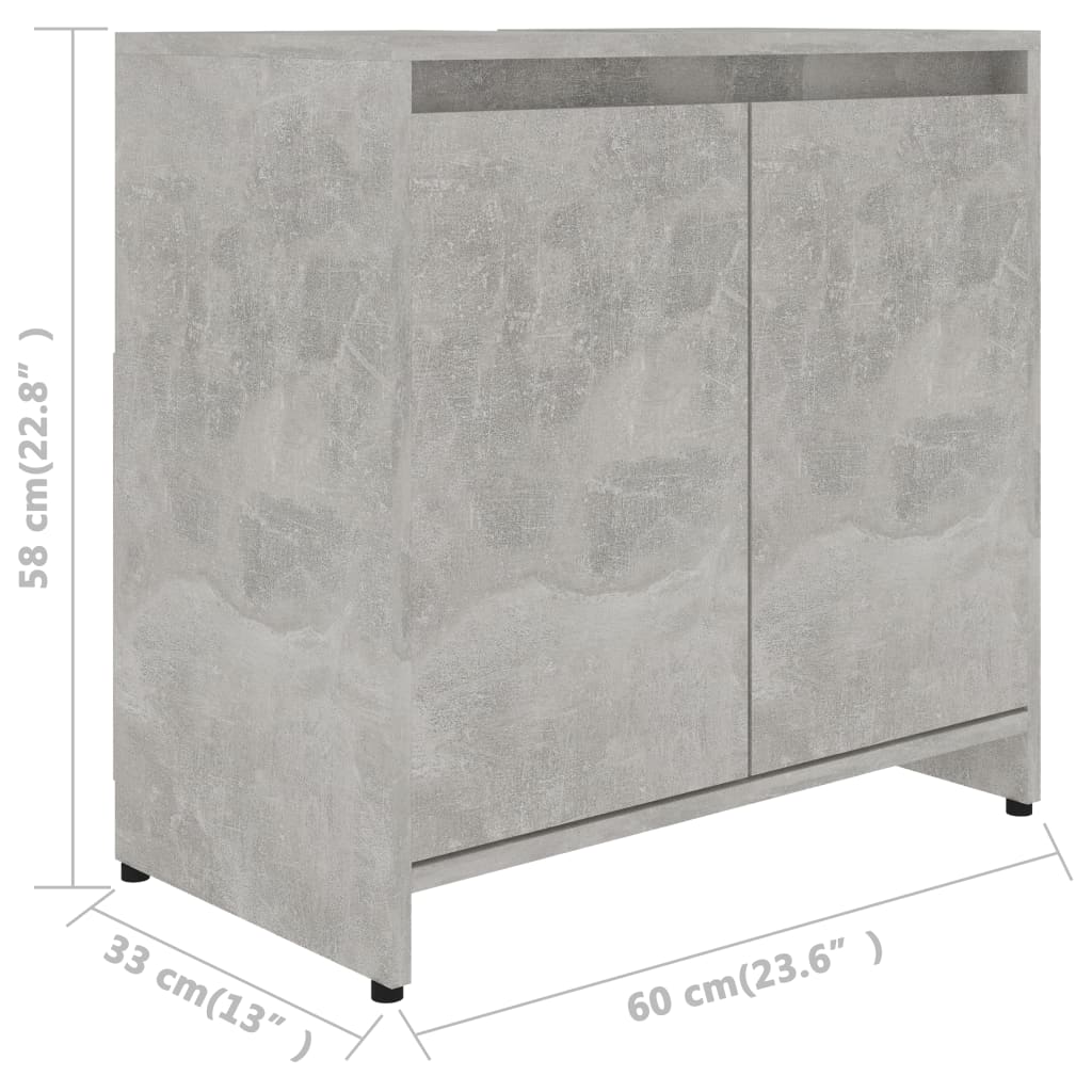 Kylpyhuonekaappi betoninharmaa 60x33x58 cm - Sisustajankoti.fi