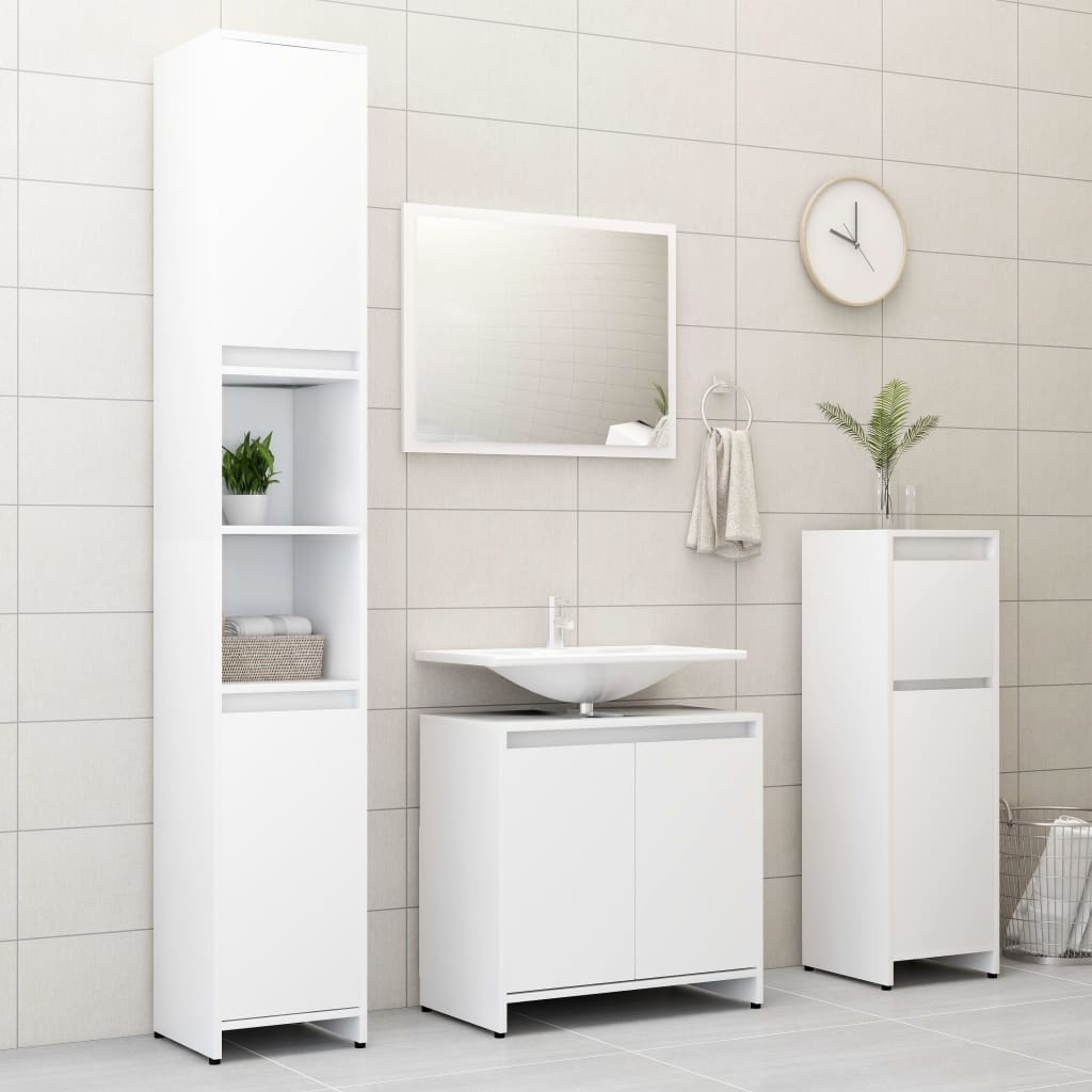 Kylpyhuonekaappi valkoinen 30x30x95 cm - Sisustajankoti.fi