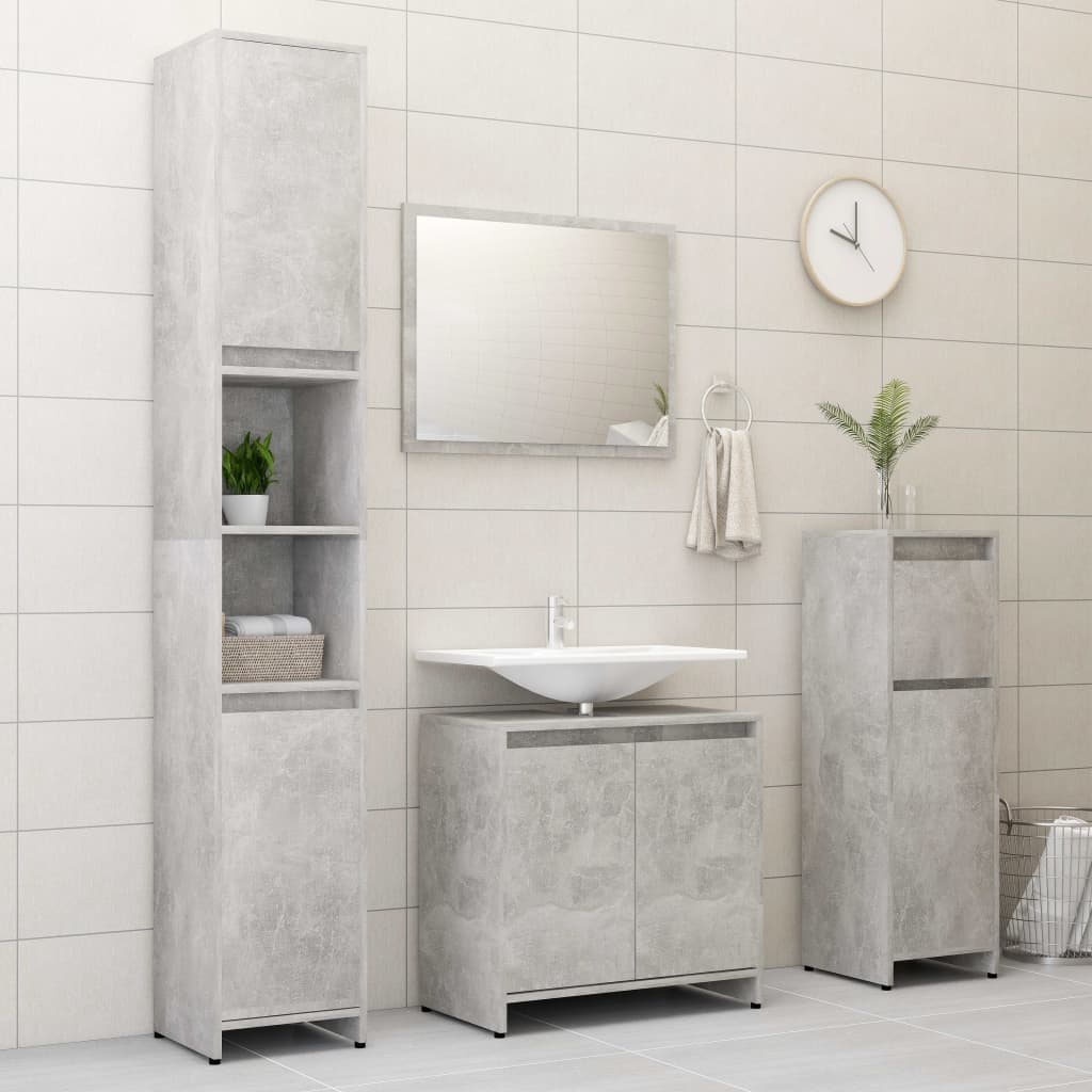 Kylpyhuonekaappi betoninharmaa 30x30x95 cm - Sisustajankoti.fi