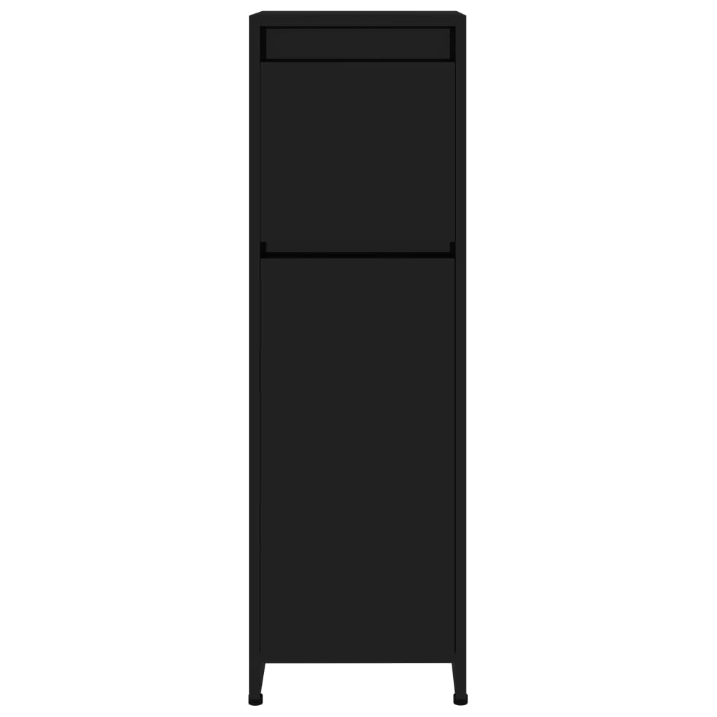 Kylpyhuonekaappi korkeakiilto musta 30x30x95 cm - Sisustajankoti.fi