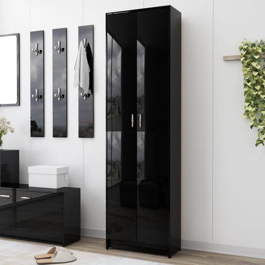 Eteisen vaatekaappi korkeakiilto musta 55x25x189 cm - Sisustajankoti.fi