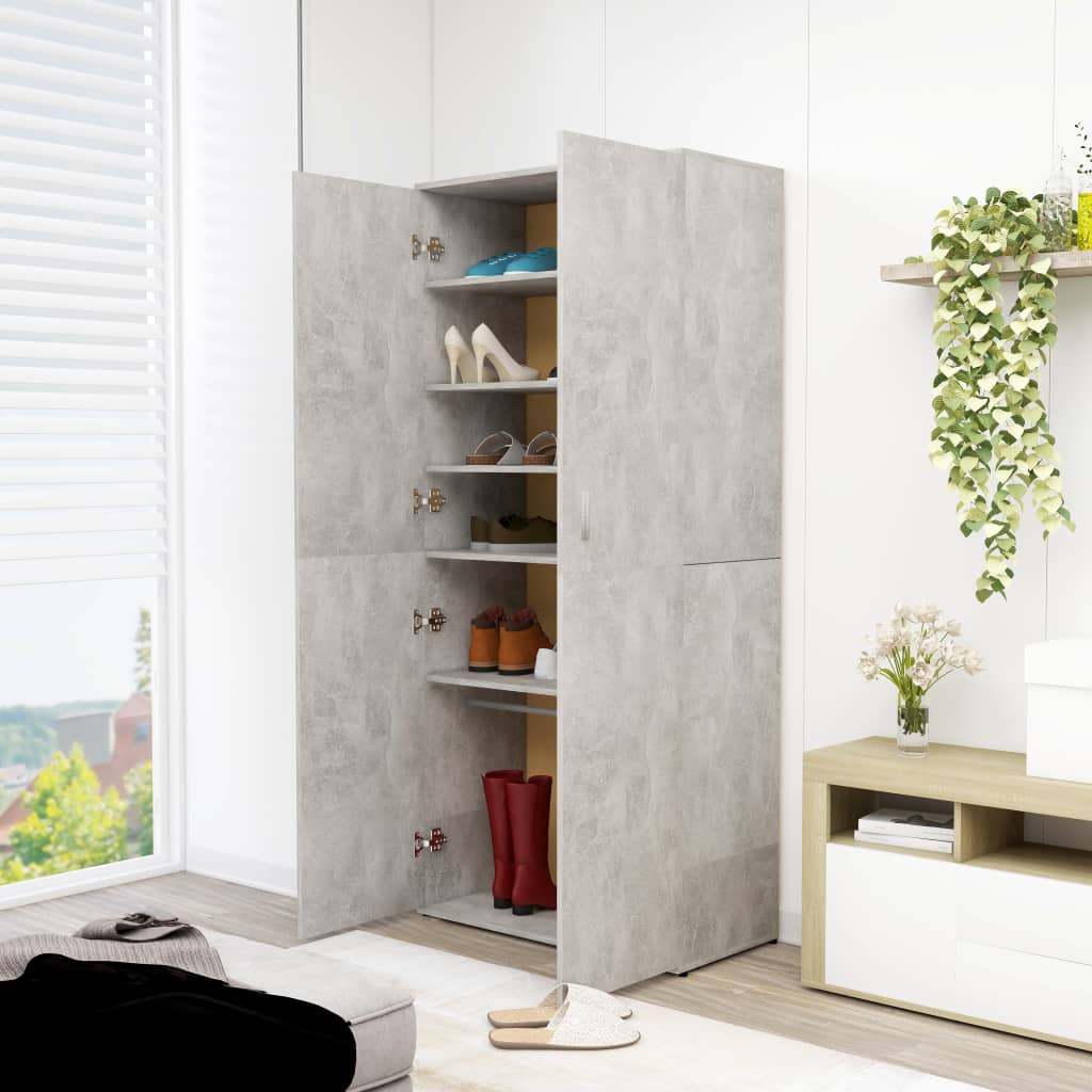 Kenkäkaappi betoninharmaa 80x39x178 cm - Sisustajankoti.fi
