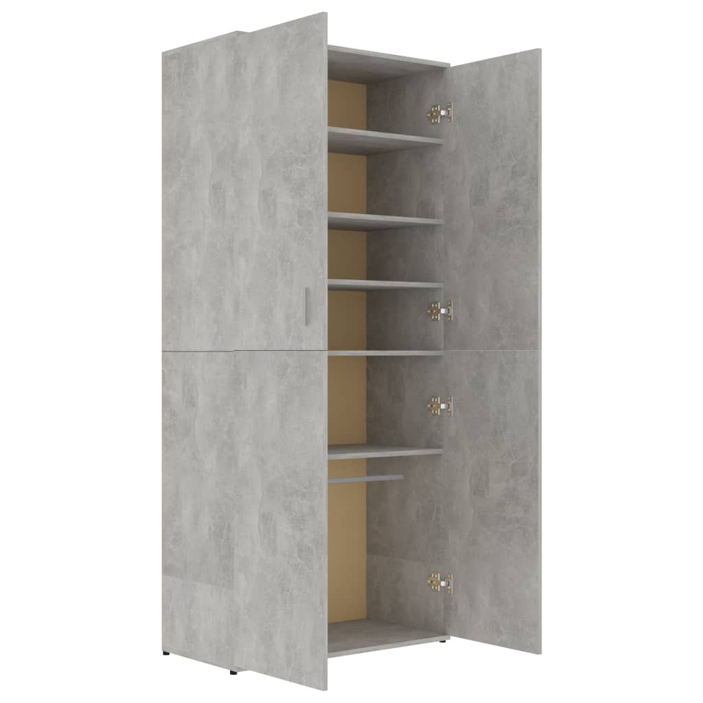 Kenkäkaappi betoninharmaa 80x39x178 cm - Sisustajankoti.fi