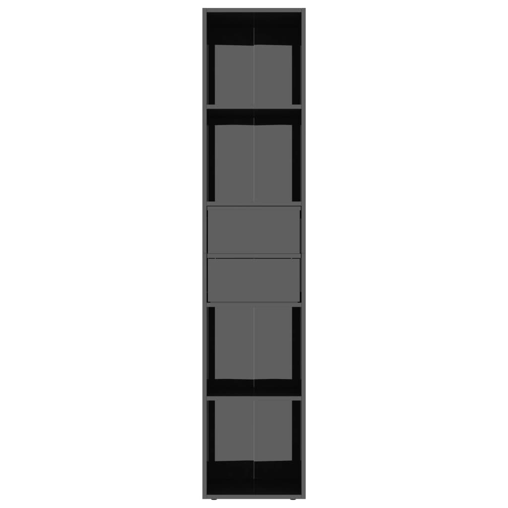 Kirjahylly korkeakiilto musta 36x30x171 cm - Sisustajankoti.fi