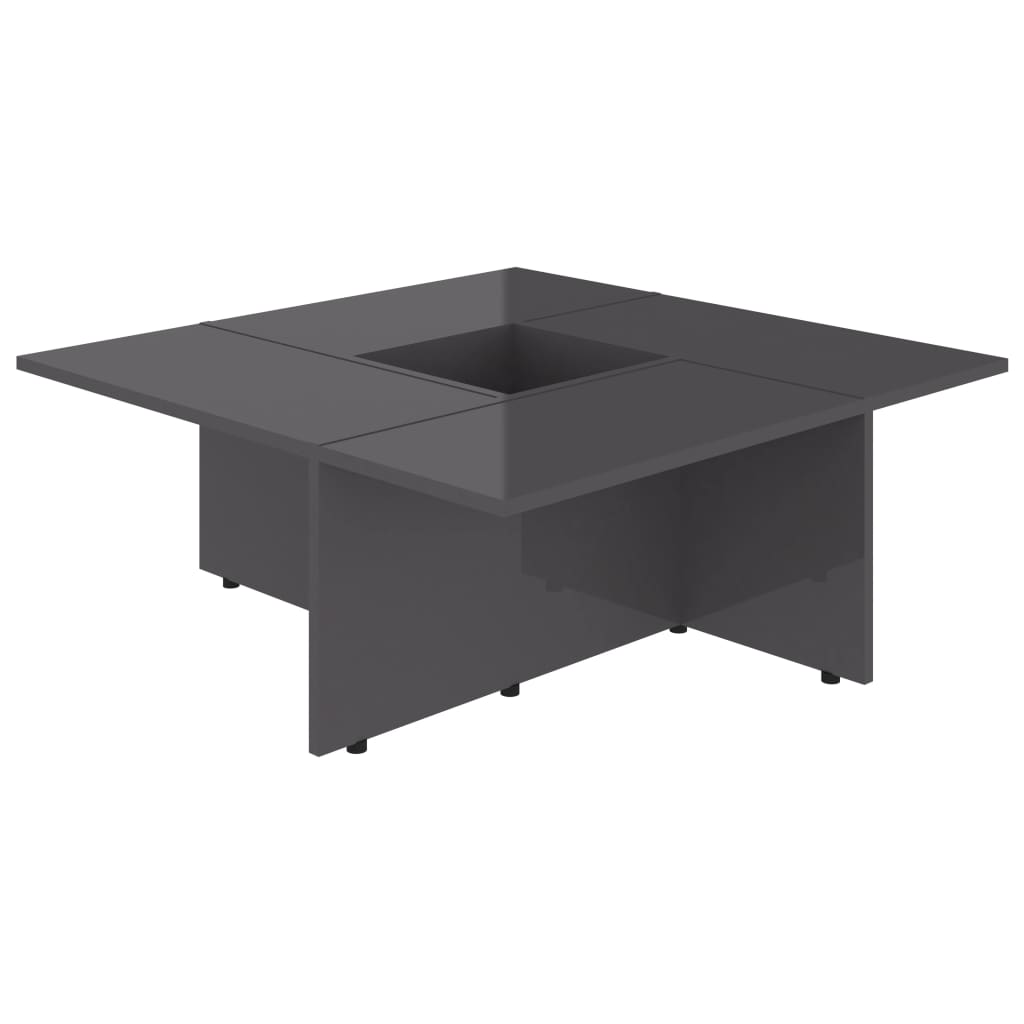 Sohvapöytä korkeakiilto harmaa 79,5x79,5x30 cm - Sisustajankoti.fi