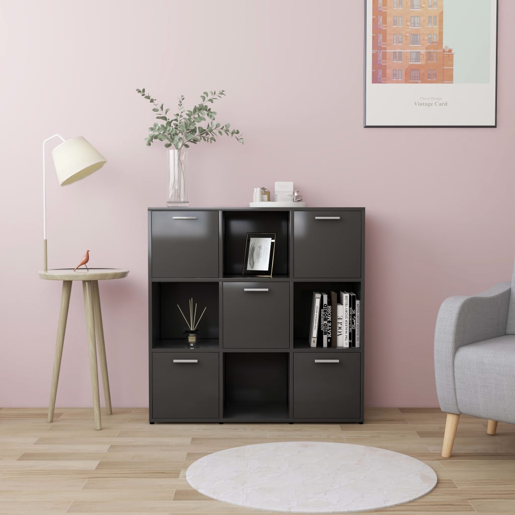 Kirjahylly harmaa 90x30x90 cm - Sisustajankoti.fi