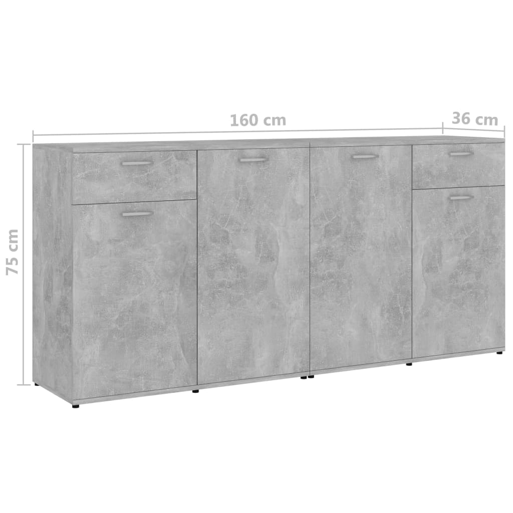 Senkki betoninharmaa 160x36x75 cm - Sisustajankoti.fi