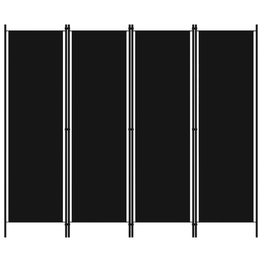 4-paneelinen tilanjakaja musta 200x180 cm - Sisustajankoti.fi
