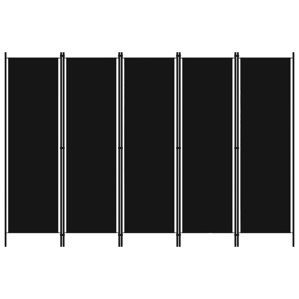 5-paneelinen tilanjakaja musta 250x180 cm - Sisustajankoti.fi