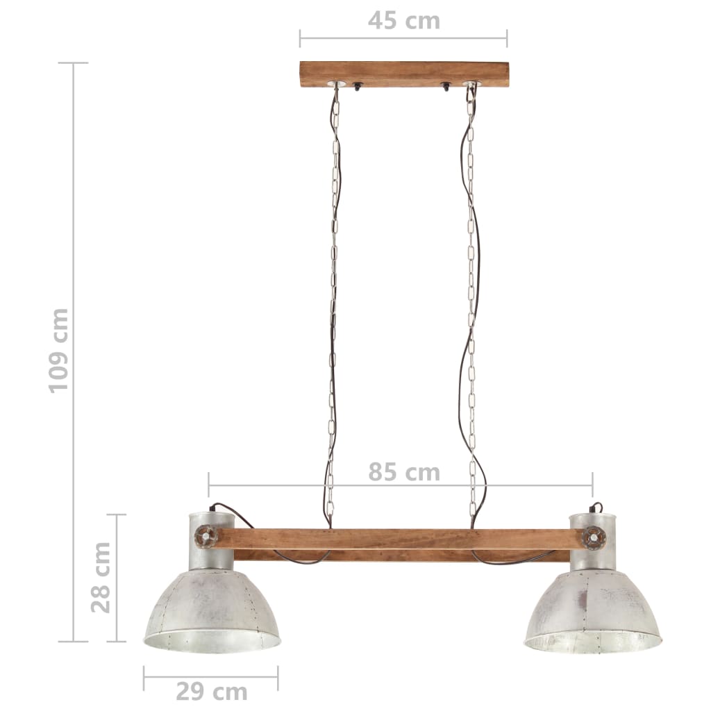 Teollistyylinen riippuvalaisin 25 W hopea 109 cm E27 - Sisustajankoti.fi