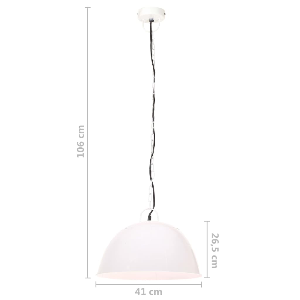 Teollistyylinen riippuvalaisin 25 W valkoinen pyöreä 41 cm E27 - Sisustajankoti.fi