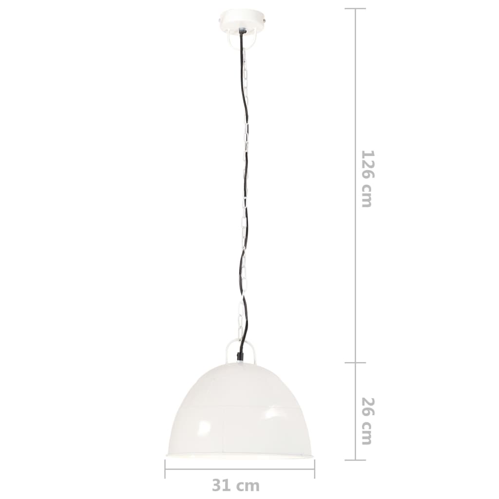 Teollistyylinen riippuvalaisin 25 W valkoinen pyöreä 31 cm E27 - Sisustajankoti.fi