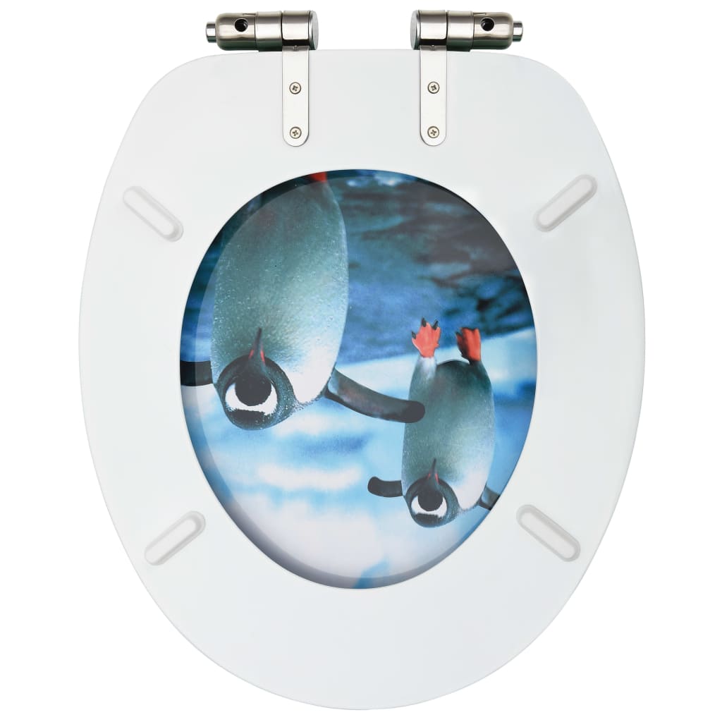 WC-istuin soft close -kannella MDF pingviinikuosi - Sisustajankoti.fi
