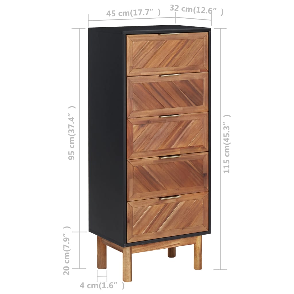 Senkki 45x32x115 cm täysi akaasiapuu ja MDF - Sisustajankoti.fi