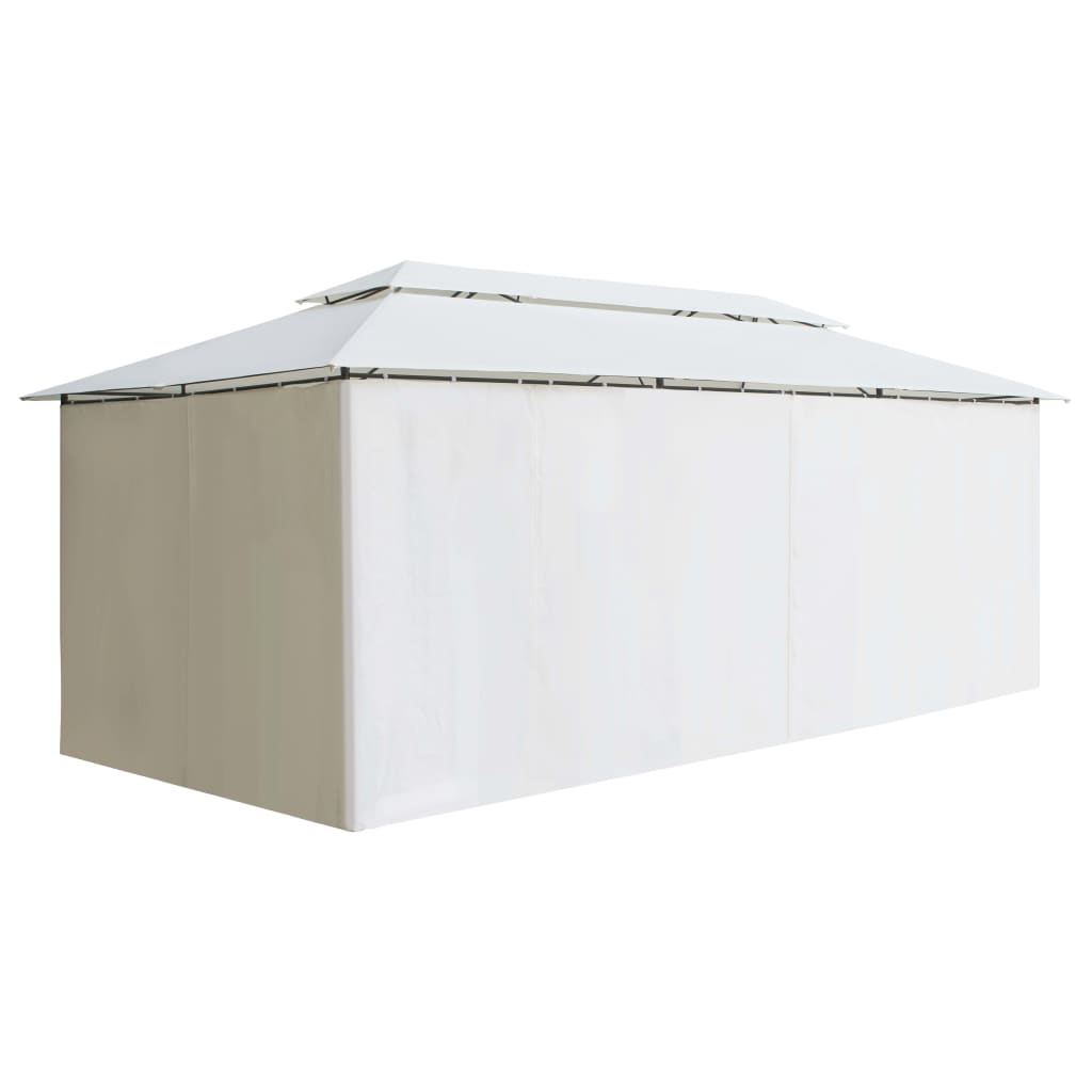 Huvimaja verhoilla 600x298x270 cm valkoinen 180 g/m² - Sisustajankoti.fi