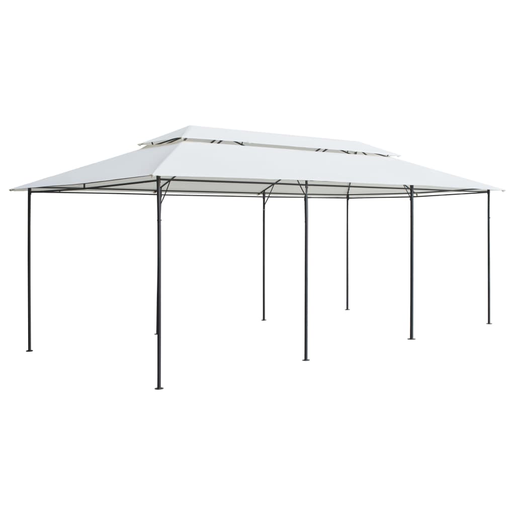Huvimaja verhoilla 600x298x270 cm valkoinen 180 g/m² - Sisustajankoti.fi