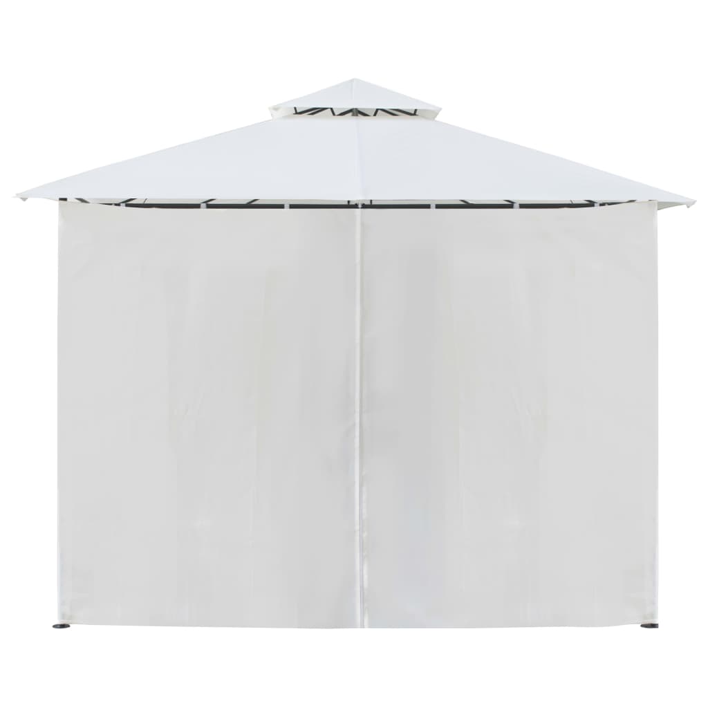 Huvimaja verhoilla 600x298x270 cm valkoinen 180 g/m² - Sisustajankoti.fi