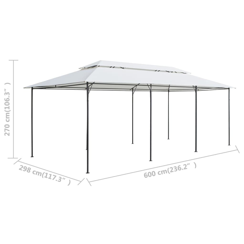 Huvimaja verhoilla 600x298x270 cm valkoinen 180 g/m² - Sisustajankoti.fi