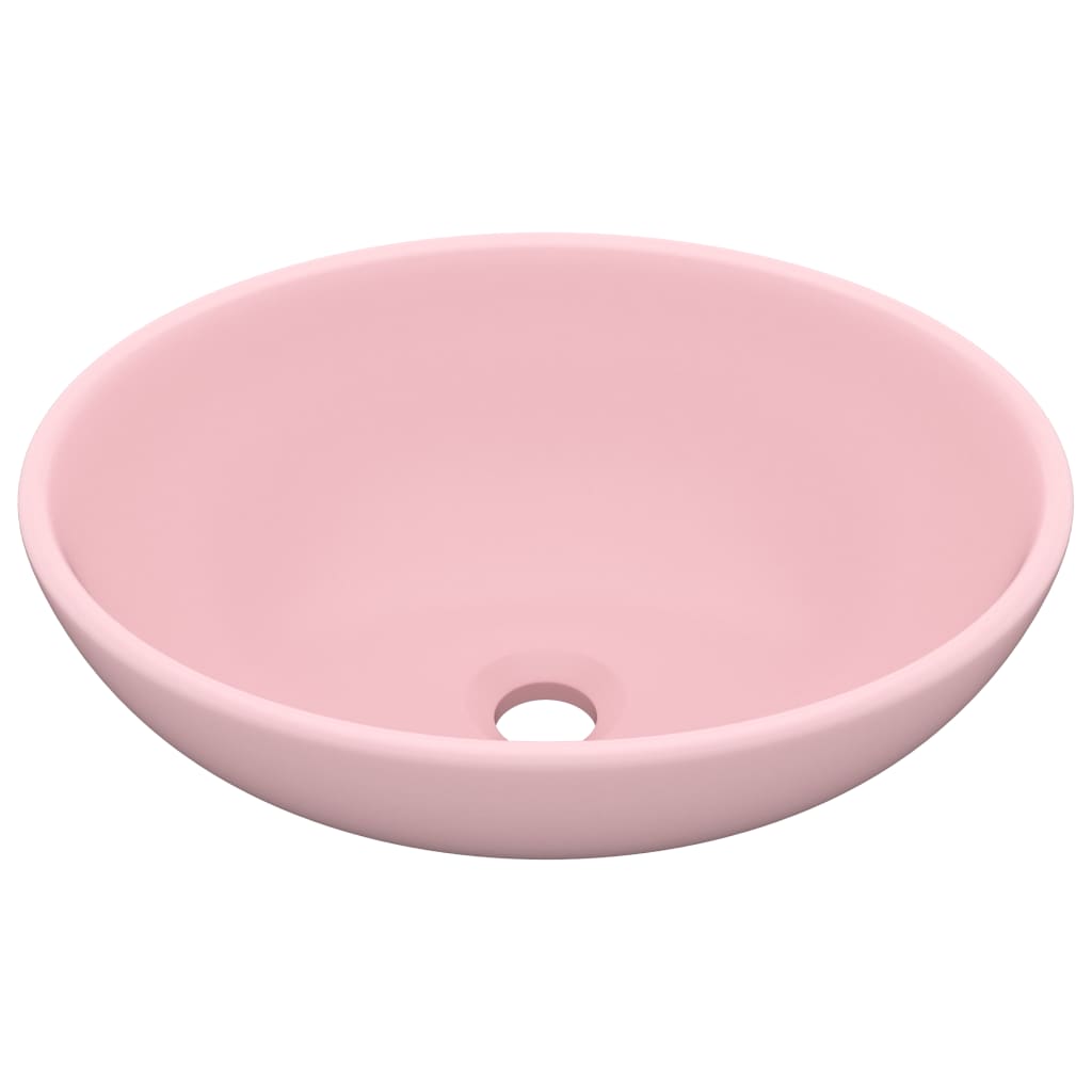 Ylellinen pesuallas ovaali matta pinkki 40x33 cm keraaminen - Sisustajankoti.fi