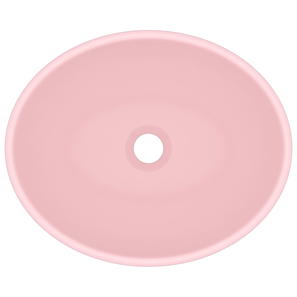 Ylellinen pesuallas ovaali matta pinkki 40x33 cm keraaminen - Sisustajankoti.fi