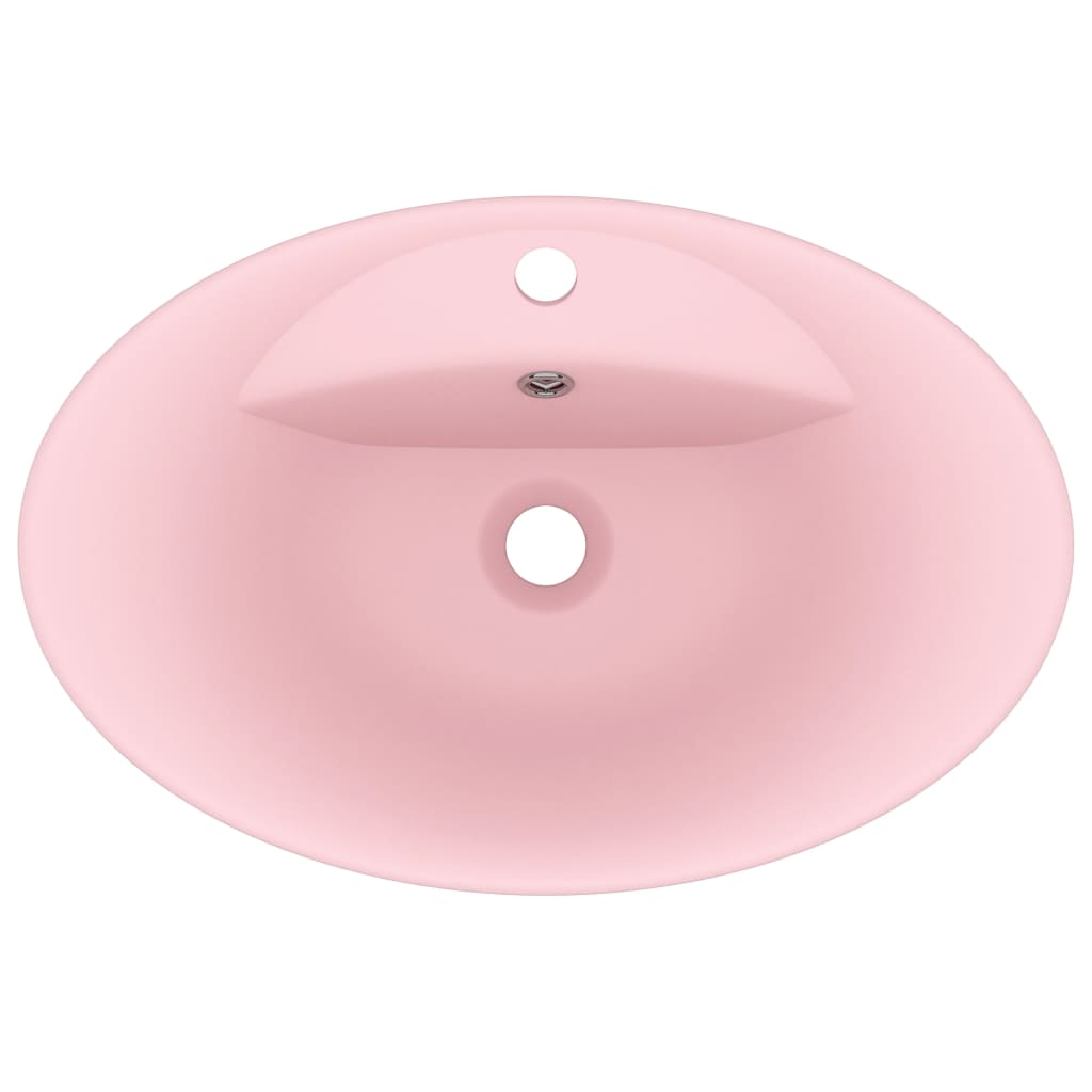 Ylellinen pesuallas ovaali matta pinkki 58,5x39 cm keraami - Sisustajankoti.fi