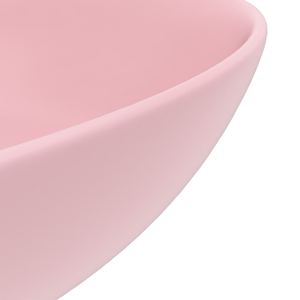 Kylpyhuoneen pesuallas keraaminen pinkki pyöreä - Sisustajankoti.fi