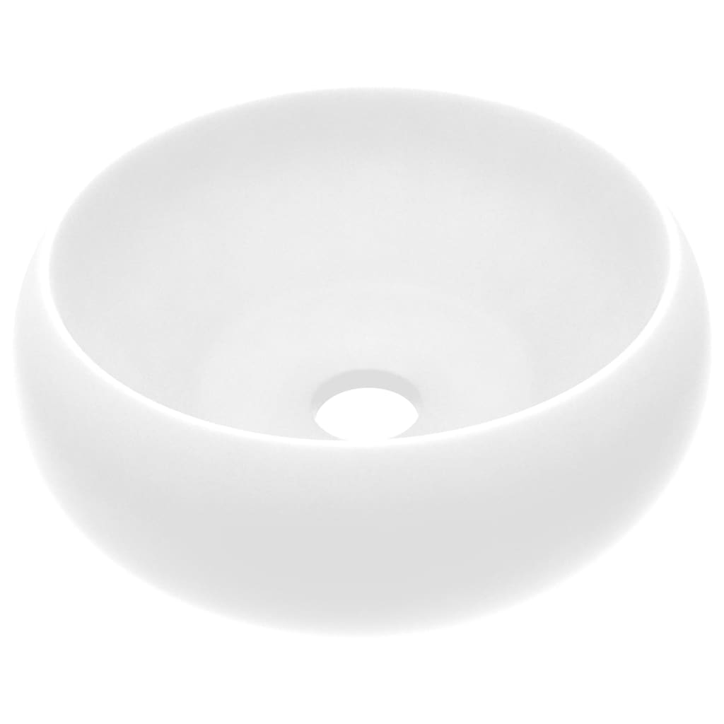 Ylellinen pesuallas pyöreä matta valkoinen 40x15 cm keraami - Sisustajankoti.fi