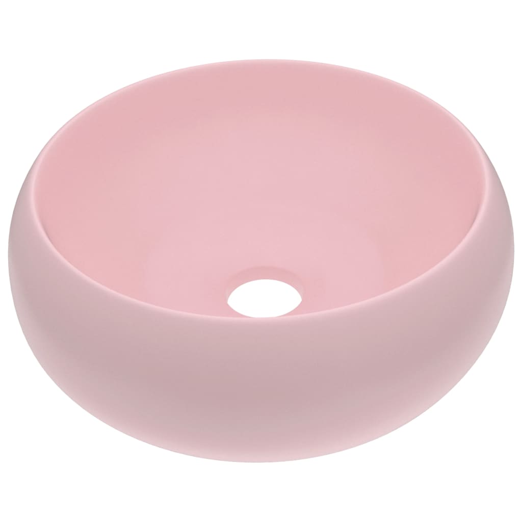 Ylellinen pesuallas pyöreä matta pinkki 40x15 cm keraami - Sisustajankoti.fi