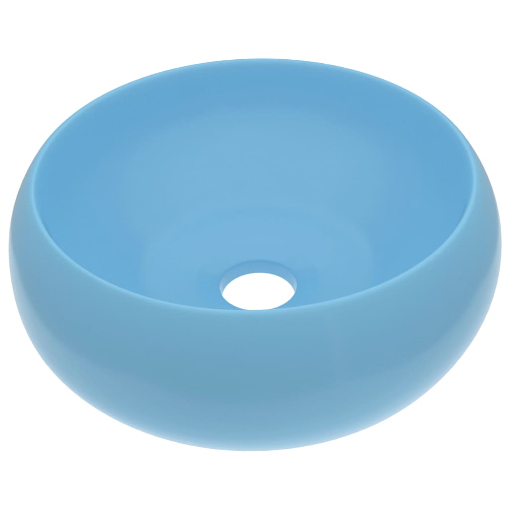 Ylellinen pesuallas pyöreä matta vaaleansininen 40x15cm keraami - Sisustajankoti.fi