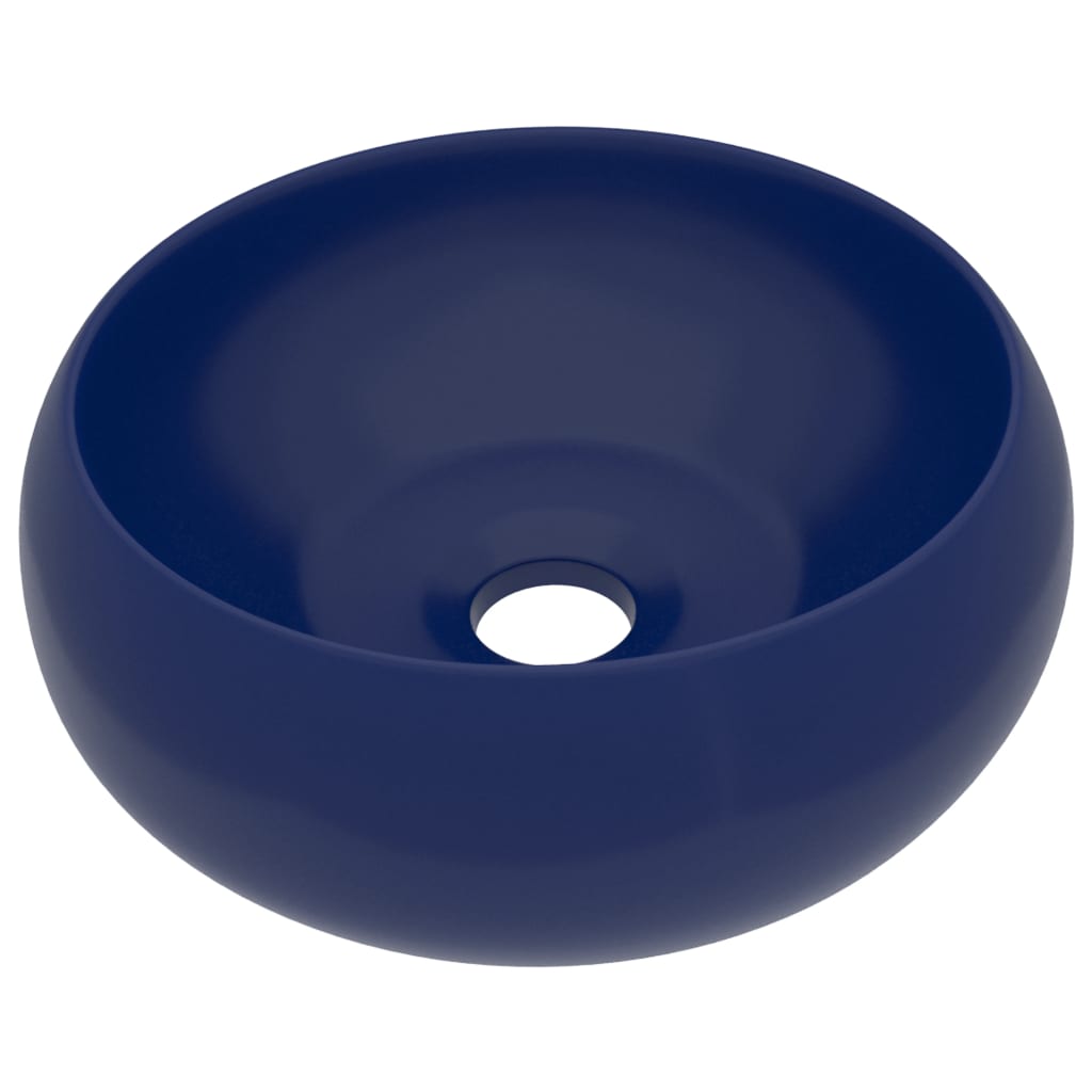 Ylellinen pesuallas pyöreä matta tummansininen 40x15 cm keraami - Sisustajankoti.fi