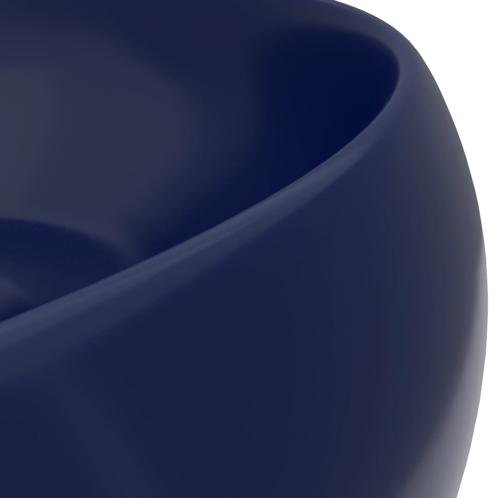 Ylellinen pesuallas pyöreä matta tummansininen 40x15 cm keraami - Sisustajankoti.fi