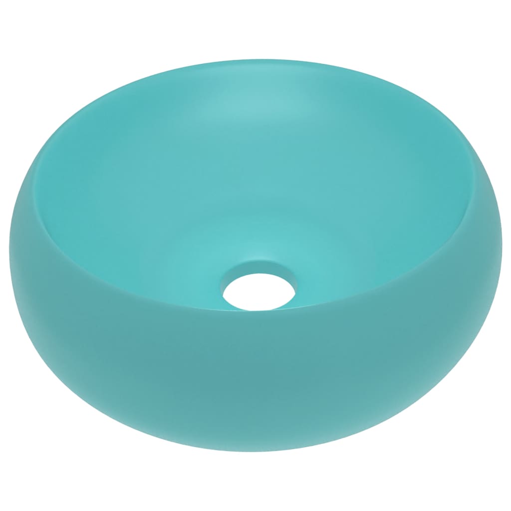 Ylellinen pesuallas pyöreä matta vaaleanvihreä 40x15 cm keraami - Sisustajankoti.fi