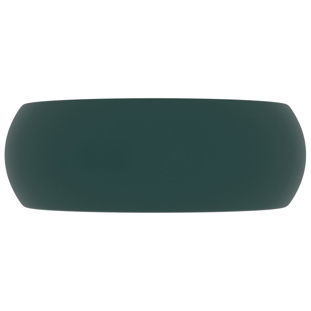 Ylellinen pesuallas pyöreä matta tummanvihreä 40x15 cm keraami - Sisustajankoti.fi