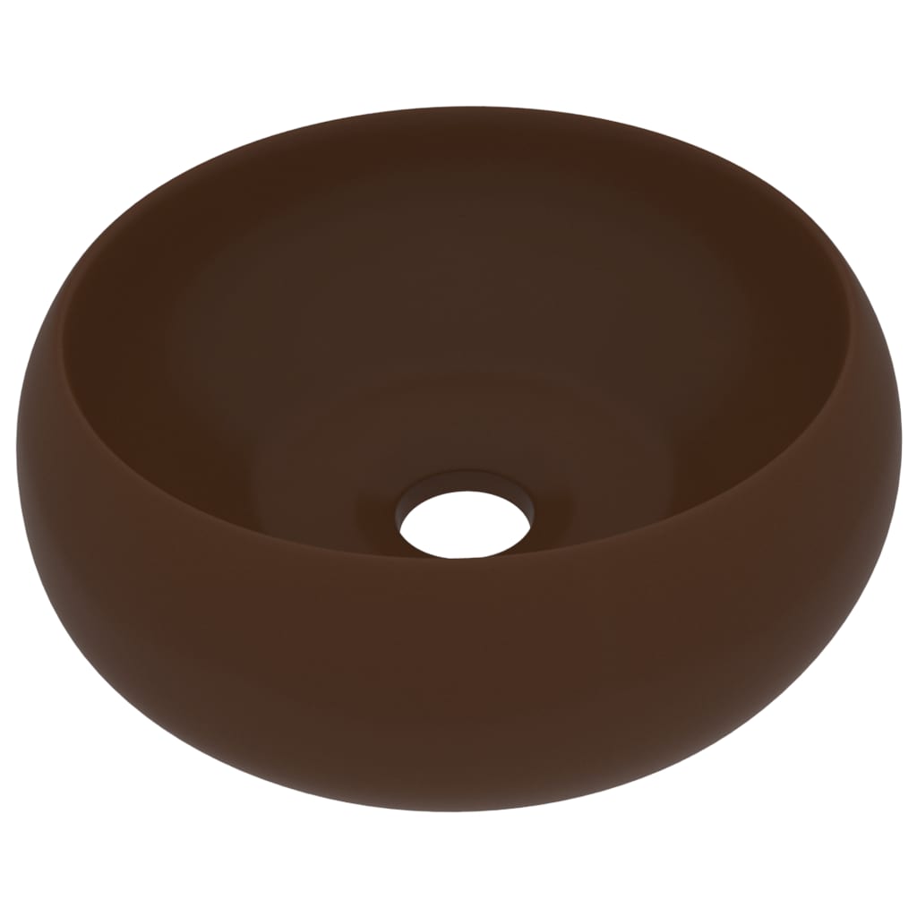 Ylellinen pesuallas pyöreä matta tummanruskea 40x15 cm keraami - Sisustajankoti.fi