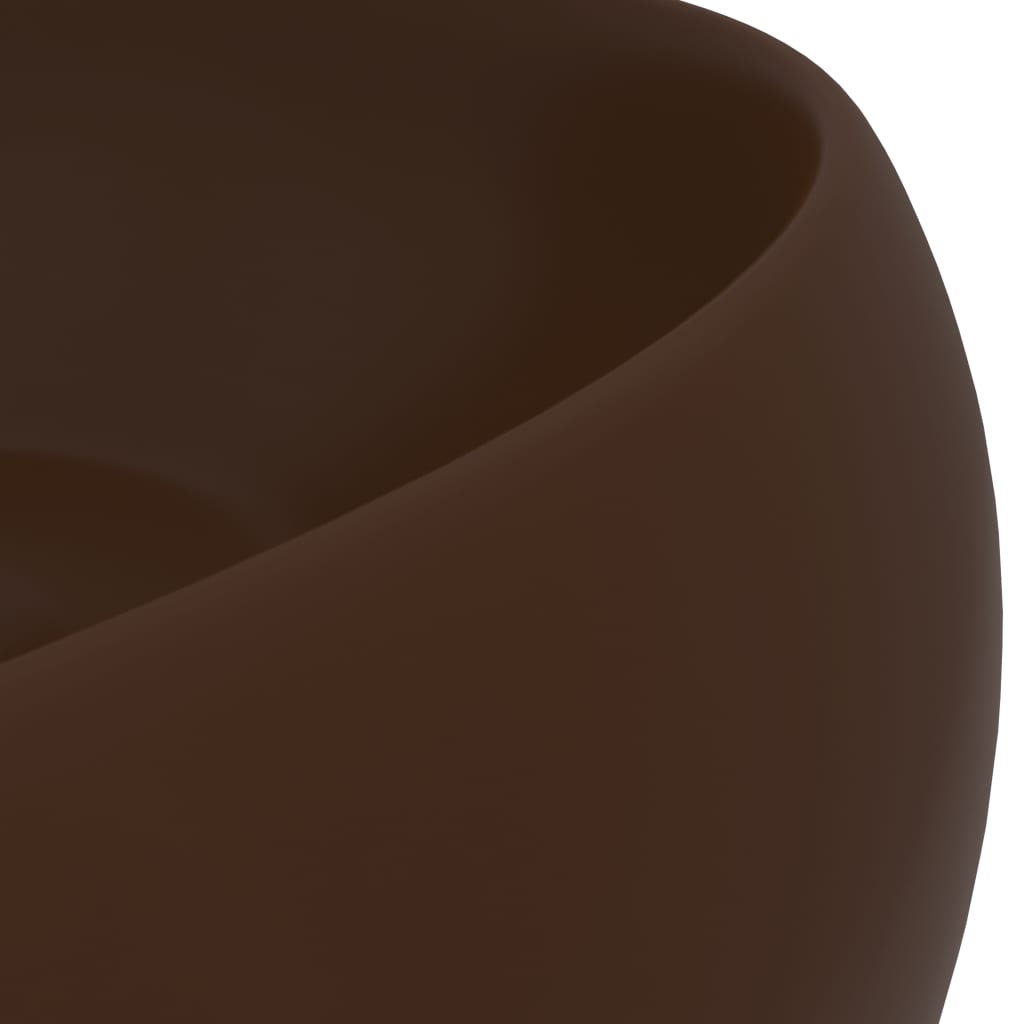 Ylellinen pesuallas pyöreä matta tummanruskea 40x15 cm keraami - Sisustajankoti.fi